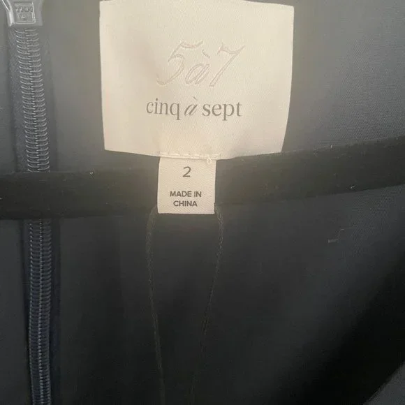 CINQ A SEPT ETHEL A-LINE BABYDOLL DRESS NAVY BLUE SIZE 2 NWT - Picture 7 of 16